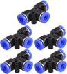 6mm to 6mm t style one touch push-in fittings (5 pack) - baomain quick connectors logo
