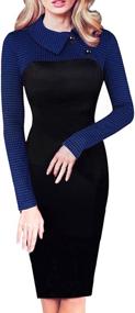 img 4 attached to HOMEYEE Women's Retro Colorblock Career Dresses - Stylish Clothing for Women