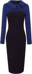 img 3 attached to HOMEYEE Women's Retro Colorblock Career Dresses - Stylish Clothing for Women