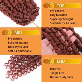 img 2 attached to Passion Twist Hair - 8 Packs 16 Inch Pretwisted Passion Twist Crochet Hair For Women, Pre-Looped Passion Twists Braiding Synthetic Hair Crochet Passion Twist Hair Extensions (16 Inch (Pack Of 8), 350#)