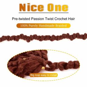 img 1 attached to Passion Twist Hair - 8 Packs 16 Inch Pretwisted Passion Twist Crochet Hair For Women, Pre-Looped Passion Twists Braiding Synthetic Hair Crochet Passion Twist Hair Extensions (16 Inch (Pack Of 8), 350#)