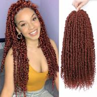 passion twist hair - 8 packs 16 inch pretwisted passion twist crochet hair for women, pre-looped passion twists braiding synthetic hair crochet passion twist hair extensions (16 inch (pack of 8), 350#) logo