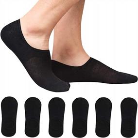 img 4 attached to Cotton Low Cut Men'S Socks With Non-Slip Grip - GOBEST No Show Socks