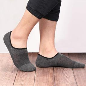 img 3 attached to Cotton Low Cut Men'S Socks With Non-Slip Grip - GOBEST No Show Socks