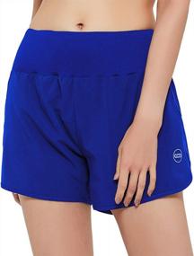 img 4 attached to High Waisted Women'S Running Shorts With Quick-Dry And Zipper Pocket - Lightweight Athletic Workout Shorts