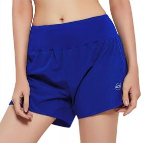 img 3 attached to High Waisted Women'S Running Shorts With Quick-Dry And Zipper Pocket - Lightweight Athletic Workout Shorts