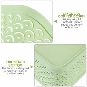 img 1 attached to STARVAST 5 Pack Portable Green Fish Scale Pattern Storage Baskets - 🐠 Stylish Hollow Desktop Storage Bin Boxes for Kitchen, Bathroom, Kids Room or Nursery