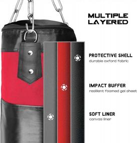 img 3 attached to Luniquz Unfilled Punching Bag Set For MMA And Kickboxing Training: Perfect For Kids And Adults