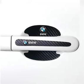 img 3 attached to 🚘 Ultimate Protection: 8Pcs 3D Door Bowl Paint Anti-Scratch Stickers for BMW - Invisible Carbon Fiber Film with Anti-Collision Features