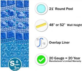 img 2 attached to Swirl Tile Overlap Liner For 21-Foot Round Above-Ground Pools With Steel Siding - Available In 48 Or 52-Inch Wall Heights, 20 Gauge Virgin Vinyl Material, And Designed For Maximum Durability