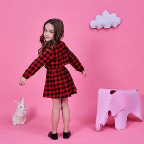 img 1 attached to Charming and Stylish Little 👗 Sleeve Collar Casual Button Girls' Dresses