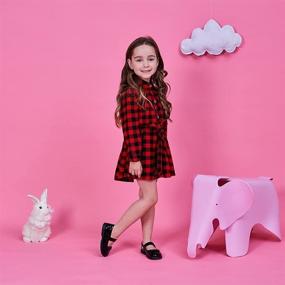 img 2 attached to Charming and Stylish Little 👗 Sleeve Collar Casual Button Girls' Dresses