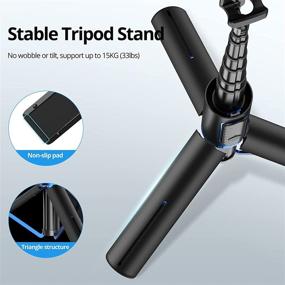 img 2 attached to ATUMTEK Selfie Stick Tripod, 3-in-1 Bluetooth Selfie Stick with Wireless Remote for iPhone 13/12/11/11 Pro/XS Max/XS/XR/X/8/7, Samsung, Google, LG, Sony Smartphones - Blue-Black (Rechargeable)