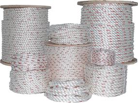img 2 attached to 🌊 High-Quality SGT KNOTS Twisted Poly Dacron Rope - Versatile 3 Strand Line for Marine, Commercial & DIY Projects (1/2" x 100ft, White)