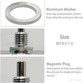 img 1 attached to 🔧 Magnetic Oil Drain Plug: Effective Sump Drain Nut & Bolt (M14XP1.5, Silver)