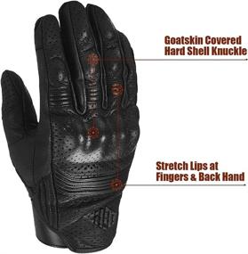img 2 attached to 🧤 ILM Goatskin Leather Motorcycle Motorbike Powersports Racing Gloves - Touchscreen, Unisex Black DN01 Model (L, Perforated)