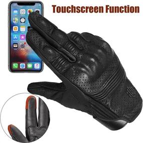 img 3 attached to 🧤 ILM Goatskin Leather Motorcycle Motorbike Powersports Racing Gloves - Touchscreen, Unisex Black DN01 Model (L, Perforated)