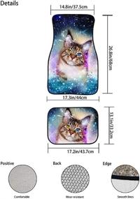 img 1 attached to Amzbeauty Black Cat Print Car Floor Mats All Weather Rubber Backing Non-Slip Universal Front &Amp