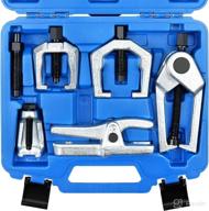 🔧 ystool front end service tool set for automotive: ball joint separator, tie rod end puller, pitman arm remover - 5 pcs removal splitter kit for car, suv, light truck, pickup - blue case logo