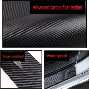 img 1 attached to GEERUI 4PCS Advanced Carbon Fiber Vinyl Sticker Car Door Sill Protector Scuff Plate Door Entry Guard Decorative Door Threshold Scratch Pad Film Door Sill Protector Scuff Plate For Bronco