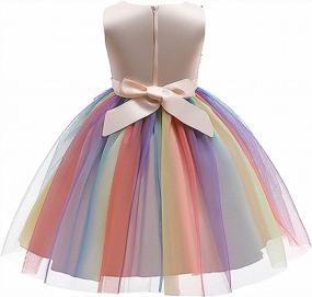 img 3 attached to Sequin Rainbow Tulle Princess Lace Ball Gown Flower Girl Party Dress Prom
