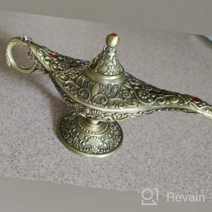 img 1 attached to Vintage Magic Genie Lamp Wishing Lamp, Aladdin'S SogYupk Classic Arabian Stage Show Props For Themed Parties/Cake Decorating, Creative Gift Idea For Holidays/Birthdays/Weddings (Red) review by Jen Coleman