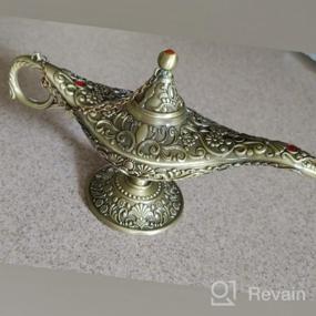 img 7 attached to Vintage Magic Genie Lamp Wishing Lamp, Aladdin'S SogYupk Classic Arabian Stage Show Props For Themed Parties/Cake Decorating, Creative Gift Idea For Holidays/Birthdays/Weddings (Red)