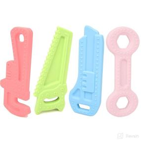 img 4 attached to 👶 Silicone Baby Teething Toys, BPA Free Infant Teethers for Babies, Freezer Safe Baby Chew Toys, Soft Textured Molar Teether, Easy-to-Hold & Easy-to-Clean