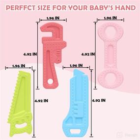 img 3 attached to 👶 Silicone Baby Teething Toys, BPA Free Infant Teethers for Babies, Freezer Safe Baby Chew Toys, Soft Textured Molar Teether, Easy-to-Hold & Easy-to-Clean
