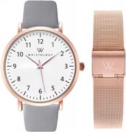 maxi numbers watch gift set bundle - easy-to-read nurse watch with second hand for women, men, and seniors, featuring interchangeable genuine leather and metal mesh straps - olivia logo