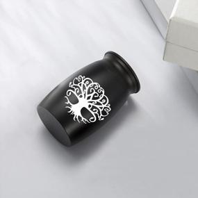 img 2 attached to BGAFLOVE Tree Of Life Cremation Urn - Handcrafted Black Keepsake Urn For Human Or Pet Ashes - 2.8" Tall Decorative Funeral Urn With Lovely Engraving.