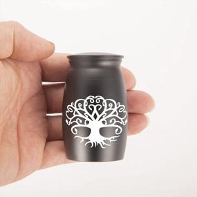 img 1 attached to BGAFLOVE Tree Of Life Cremation Urn - Handcrafted Black Keepsake Urn For Human Or Pet Ashes - 2.8" Tall Decorative Funeral Urn With Lovely Engraving.
