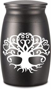 img 4 attached to BGAFLOVE Tree Of Life Cremation Urn - Handcrafted Black Keepsake Urn For Human Or Pet Ashes - 2.8" Tall Decorative Funeral Urn With Lovely Engraving.