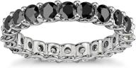 💎 stunning 3.50mm sterling silver black cubic zirconia luxury eternity band: timeless beauty for a lasting impression logo