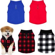 🐶 pedgot dog clothes jacket with leash ring - warm and cozy polar fleece vest for winter, 4 piece set - perfect pet supplies for large dogs логотип