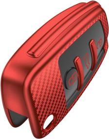 img 1 attached to 🔴 ELOHEI Audi Key Fob Cover Case - Enhanced 360 Degree Full Protection for Audi A1 A3 Q3 Q7 R8 A6L TT - Premium Soft TPU Stripes - Red