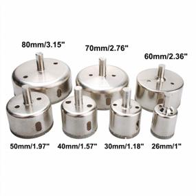 img 3 attached to Complete 7Pcs Diamond Hole Saw Set With Guide Jig And Centering Locator For Glass, Ceramics, And Tile