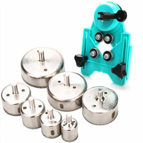 img 4 attached to Complete 7Pcs Diamond Hole Saw Set With Guide Jig And Centering Locator For Glass, Ceramics, And Tile