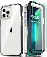 📱 coolqo iphone 13 pro case 6.1 inch, with [2 x tempered glass screen protector] clear 360 full body protective coverage silicone 14 ft drop military grade shockproof phone cover black - compatible version logo