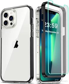 img 4 attached to 📱 COOLQO iPhone 13 Pro Case 6.1 Inch, with [2 x Tempered Glass Screen Protector] Clear 360 Full Body Protective Coverage Silicone 14 ft Drop Military Grade Shockproof Phone Cover Black - Compatible Version