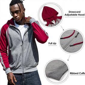 img 2 attached to Men'S Color Block Zip Up Hoodie - AOTORR Long Sleeve Sweatshirt With Pocket