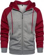 men's color block zip up hoodie - aotorr long sleeve sweatshirt with pocket logo