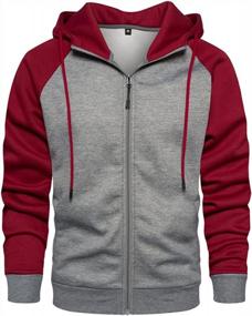 img 4 attached to Men'S Color Block Zip Up Hoodie - AOTORR Long Sleeve Sweatshirt With Pocket