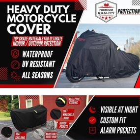 img 2 attached to 🏍️ Badass Moto Extreme Motorcycle Cover - Unmatched Waterproof Outdoor Storage. 12-Stage Commercial Grade Shielding to Maintain Your Bike's 100% Dryness, Cleanliness, and Security. Spacious 97”L x 57”H - Ideal for Harley Cruisers and Metrics