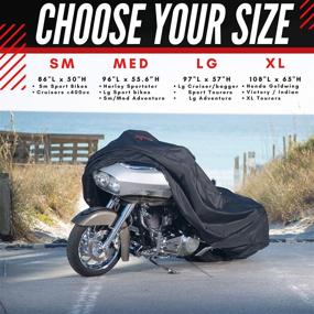 img 1 attached to 🏍️ Badass Moto Extreme Motorcycle Cover - Unmatched Waterproof Outdoor Storage. 12-Stage Commercial Grade Shielding to Maintain Your Bike's 100% Dryness, Cleanliness, and Security. Spacious 97”L x 57”H - Ideal for Harley Cruisers and Metrics