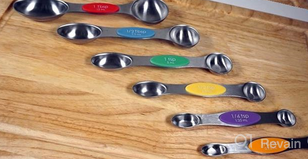 img 1 attached to Efficient And Space-Saving Magnetic Stainless Steel Measuring Spoons Set For Dry And Liquid Ingredients review by Johnathan Cash