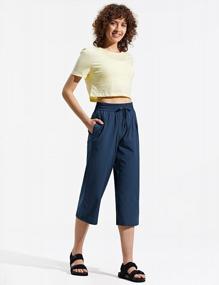 img 2 attached to Women'S Quick Dry Wide Leg Capri Pants With Pockets - Lightweight, Comfy Loose Lounge Sweatpants Crop