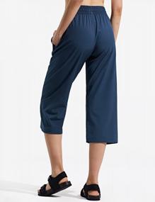 img 3 attached to Women'S Quick Dry Wide Leg Capri Pants With Pockets - Lightweight, Comfy Loose Lounge Sweatpants Crop