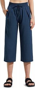 img 4 attached to Women'S Quick Dry Wide Leg Capri Pants With Pockets - Lightweight, Comfy Loose Lounge Sweatpants Crop