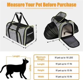 img 3 attached to 🐾 Airline Approved Expandable Pet Carrier for Dogs and Cats with Soft-Sided Pad - Soft Sided Cat Carrier with 4 Doors for Airplane Travel